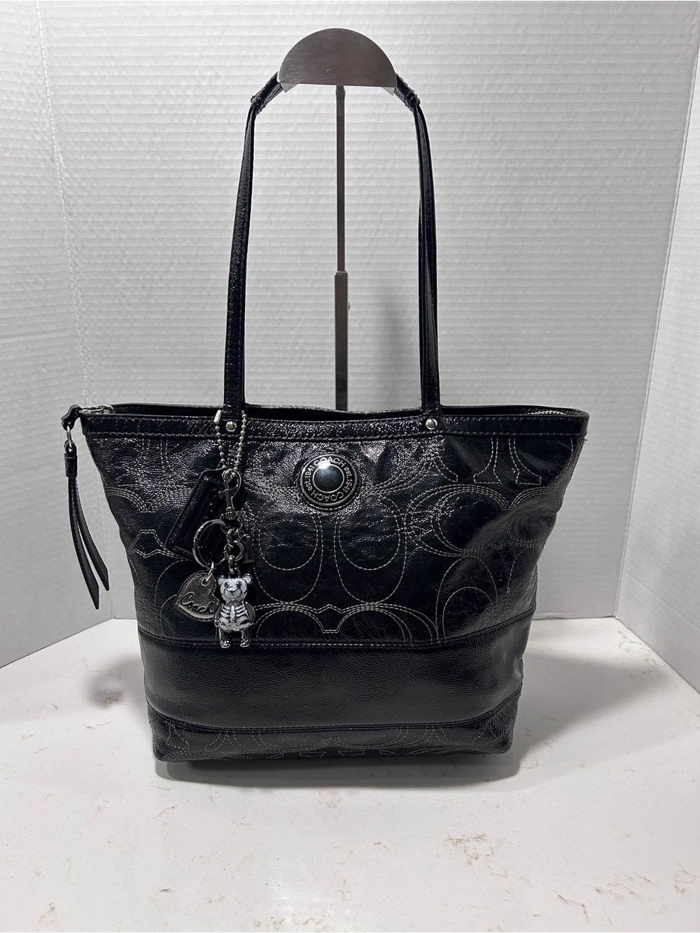 Coach Black Patent Leather Tote